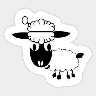 sheep funny with a brain Sticker